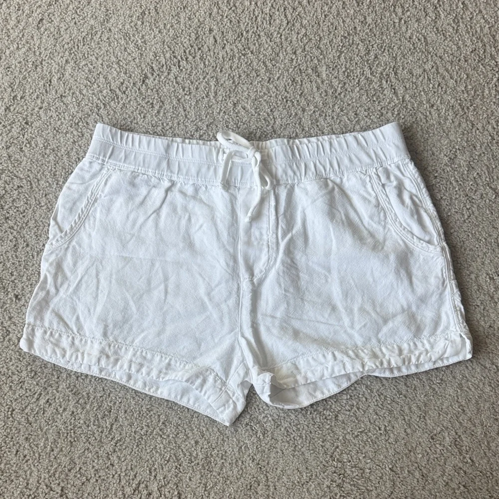 James Perse White 100% Cotton Drawstring Shorts - Women’s Size 8 / 3